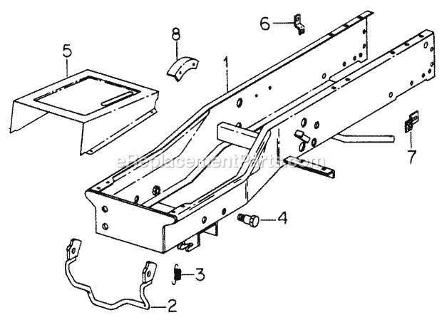 Frame-582 Diagram and Parts List for 1604 2050598U, 144-582-399, 145-582-399, 142-582-3 Cub Cadet Lawn Tractor